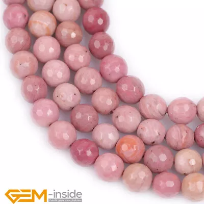 Natural Red Rhodochrosite Gemstone Faceted Round Beads Strand 15  4/6/8/10/12mm • $7.18