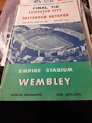 FA CUP FINAL PROGRAMME 1961 Tottenham V Leicester City With Singing Sheet • £10.99