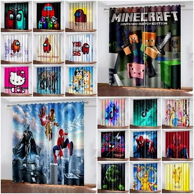 £25.31 • Buy Minecraft Spiderman Pokémon Pair Thick Blackout Curtains Thermal Ring Top Eyelet