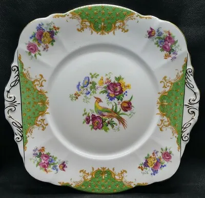 £35.78 • Buy Paragon (England) Fine Bone China Square Cake Plate In Rockingham Green Pattern