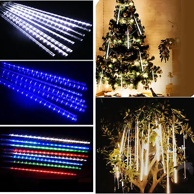 30cm/50cm LED Lights Meteor Shower Rain 8Tube Xmas Tree Party Outdoor Decor Lamp • $14.95