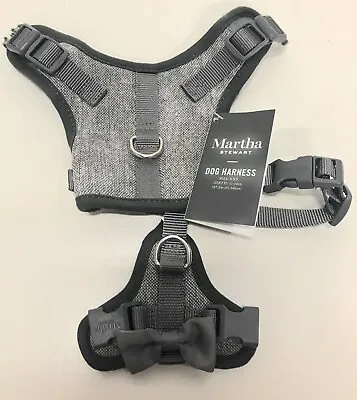 Martha Stewart Fashionable Tweed Dog Harness XXS Grey Bowtie • $25.99