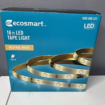 Ecosmart 16 Ft. Indoor Neutral White LED Strip Tape Light 1005 890 327 -New • $12