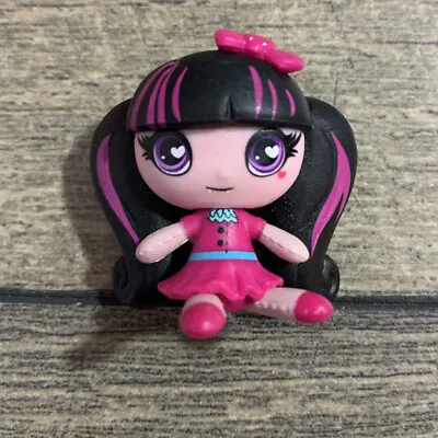 The Monster High Mini Collectible Figure Pink Dress Pigtails Bow In Hair • $12.75