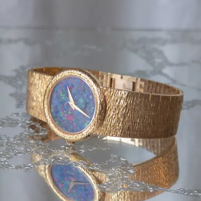 Vintage Piaget 18K Yellow Gold Black Opal Watch Mechanical Wristwatch 750 Swiss • $11400