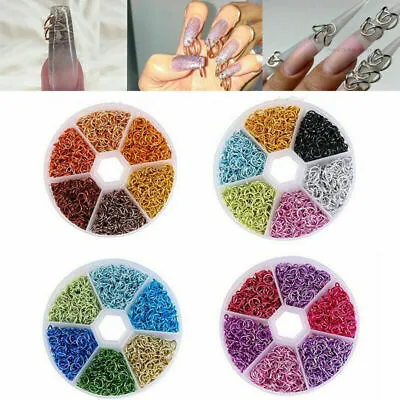 1080X Pierced Nail Art Punk Charms Loops Metal Tool Piercing Jewelry Hoop Ring√ • £7.06