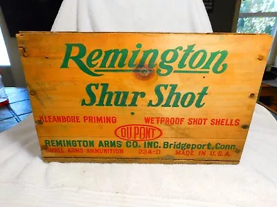 Remington Shur Shot 12 Gauge Kleenbore Shotgun Shell Wooden Ammo Box Wood Crate • $69.99