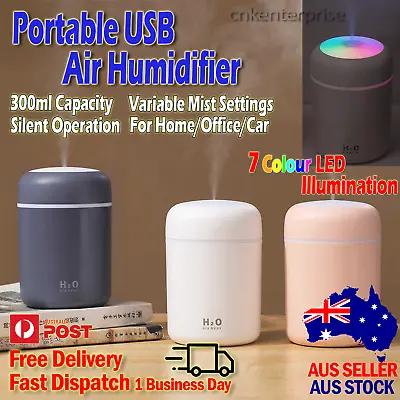 $19.45 • Buy Portable Air Humidifier Aroma Aromatherapy Ultrasonic USB Diffuser Oil Purifier