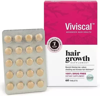 Viviscal Women's Hair Growth Supplements For Thicker Fuller Hair - 60 Tablets • $37.89