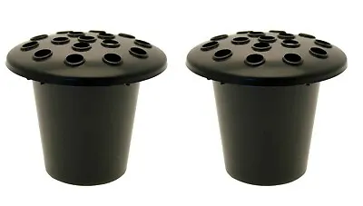 Set Of 2 Black Memorial Grave Vase Pots For Fresh Artificial Flowers Replacement • £6.95