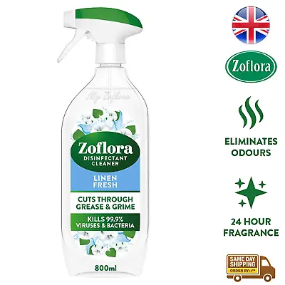 Zoflora Multipurpose Disinfectant Cleaner Spray Cut Grease Linen Fresh 800ml • £6.63