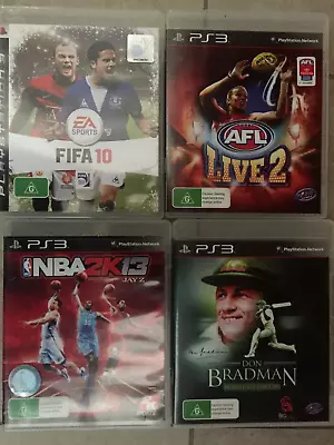 PS3 Sports Games Bundle FIFA 10 AFL Live 2 NBA2K13 Don Bradman Cricket 14 • $25
