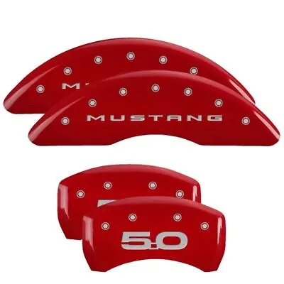 MGP 4 Caliper Covers Engraved Front 2015/Mustang Engraved Rear 2015/50 Red Finis • $325.99