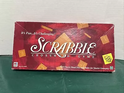 Vintage 1999 MB/Hasbro SCRABBLE Crossword Game  Classic Wood Tiles • $11.99