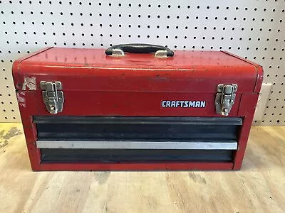 Vintage Red Craftsman 2 Two Drawer Metal Tool Box Chest 18.5 X 9.5 X 8.5” • $85