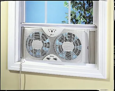 Holmes Dual 8.5  Blade Twin Window Fan With Touch Thermostat 2 Speed Settings  • $42.99