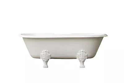 Double Ended 72” White Antique Inspired Cast Iron Porcelain Clawfoot Bathtub  • $2920