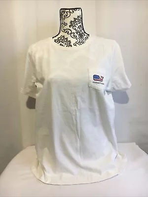 Vineyard Vines Women's White Patriotic USA Flag American Whale Tee Shirt XL. • $18.99