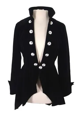 Gothic Victorian Steampunk Renaissance Military Style Asymmetry Velvet Jacket • $47.96