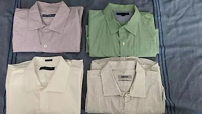 Lot Of 4 Mens Large Dress Shirts - DKNY Matt Totillo Banana Republic Tommy Hi • $30