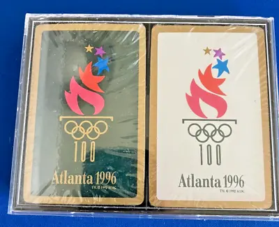 Atlanta 1996 Olympics 100 Double Deck Playing Cards With Case NEW • $9.50