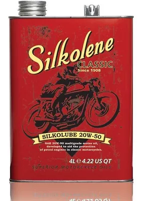 Silkolene 20w-50 Classic Triumph BSA Vintage Motorcycle Engine Oil 4 Litre 4L  • £32.95