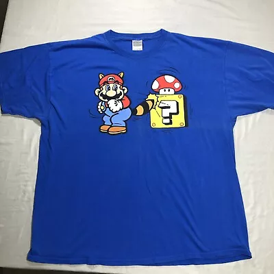 Vintage Super Mario Bros 3 T-Shirt Mens XXL Blue 2002 Nintendo Tee • $7.54