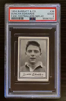 1954 Duncan Edwards Rookie Barratt A2 #39 PSA 2 England Manchester United • $450