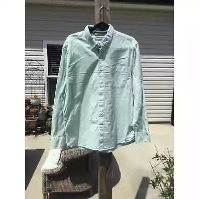 Tommy Bahama Mens Cotton Button Up Shirt L Large Green Pastel Fishing Beach • $32