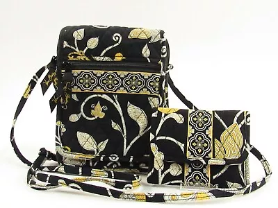 Vera Bradley Yellow Bird Pattern Cross Body Bag & Trifold Wallet H360 • $33.03