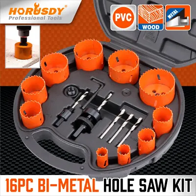 16 PCS Bi-Metal Hole Saw Kit Hole Dozer All Purpose Professional  3/4  To 2-1/2  • $34.29