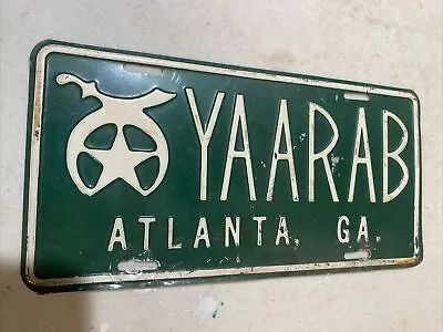 Vintage Atlanta Ga  License Plate YAARAB Masonic • $18.50