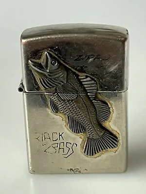 Rare Vintage Zippo Lighter BLACK BASS 3d Sculpted Fish • £19.95