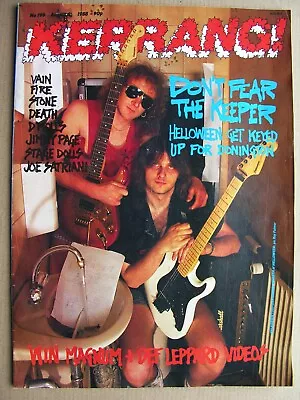 KERRANG 199 Aug 6 1988 Helloween Vain Fire Stone Death D’Molls Jimmy Page Stage  • $9.87