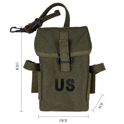 Replica WWII Vietnam War M1956 M14 Army Canvas Pouch Bag Long Type Ammo Pack 1pc • $31.14