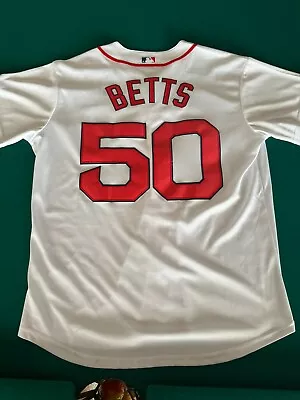 #50 Mookie Betts Boston Red Sox Jersey Men’s Large MLB White • $23.50