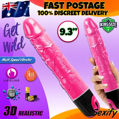 9.3  Large Vibrator Dildo Big Realistic Dong G-spot Clit Anal Vibrating Sex Toy • $24.95