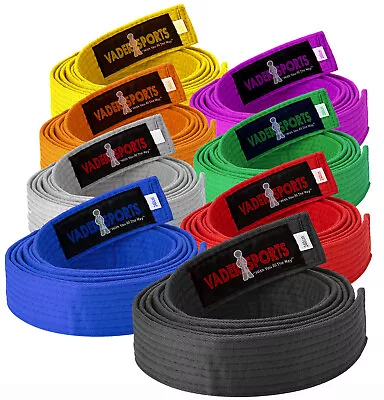 VADER Karate Belts Plain Coloured - Judo Teakwondo Martial Arts BJJ Grading Belt • £6.95