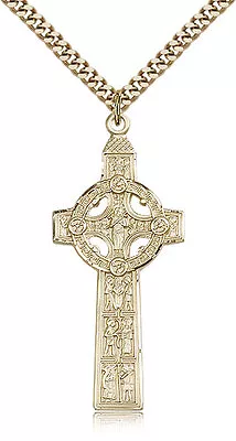 Gold Filled Cross Necklace For Men On 24 Chain - 30 Day Money Back Guarantee • $200.25