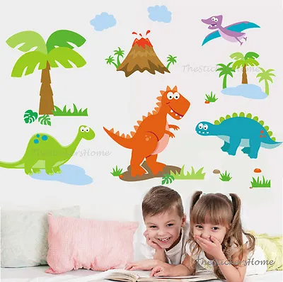 £7.99 • Buy Huge Jungle DINOSAURS Dinos Wall Stickers Animal Art Decal Boys Child Nursery UK