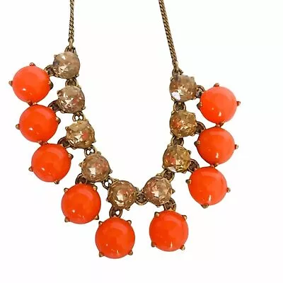 J. Crew Orange Bead And Rhinestone Necklace • $14.99