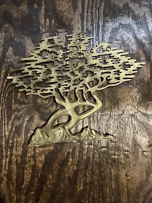 #**Brass Bonsai Tree Of Life Wall Hanging Mid-Century Modern Decor**DONATION**# • $30