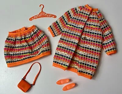 Vintage Barbie Outfit #1218 Francie Wild ‘N Wooly Orange Purse Shoe 1960s MOD • $89.99