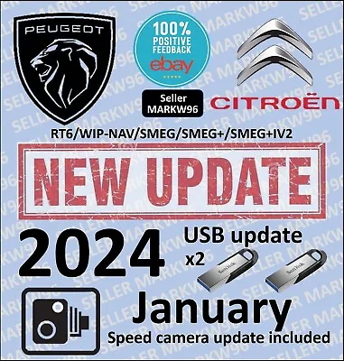 Latest Citroen  Peugeot - Sat Nav Update 2024 USB Update & January Speed Camera • £35.99