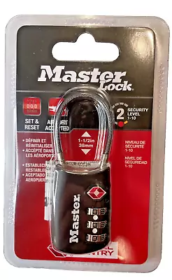 Master Lock Cable Combination Lock 4688D In Black NEW TSA ACCEPTED Luggage Lock • $11.89