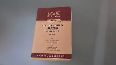 Vtg 1947 K&E Log Log Duplex Decitrig Slide Rule #4081 MANUAL ONLY * Orange Cover • $9