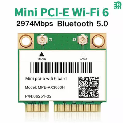 WiFi 6 Mini PCIe Wireless Network Bluetooth Card 802.11ax Dual Band Wifi Adapter • $14.99