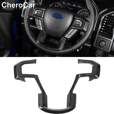 Steering Wheel Moulding Trim For 2015+ Ford F150 F250 F350 Super Duty Black Wood • $19.99