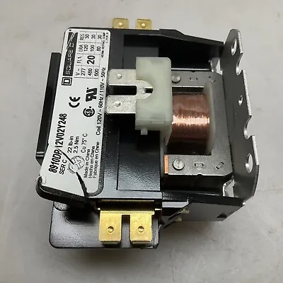 Schneider Electric Contactor 2 Pole 20 Amp 110/120 Vac 8910DP12V02Y248 *CHIPPED • $14.99