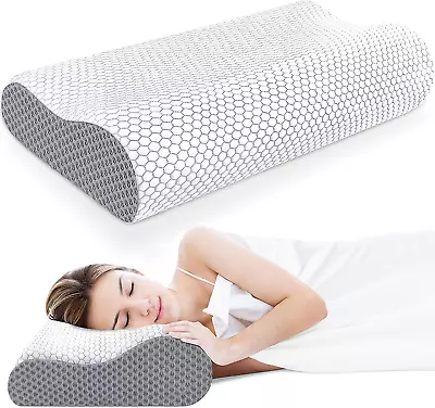 Neck PillowMemory Foam PillowErgonomic Cervical Pillow For Pain Relief Premium • £25.56